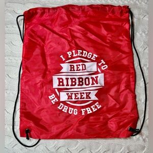 Red Ribbon Week Drawstring Bag